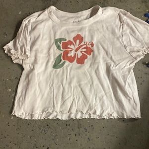 pacsun white cropped tee size medium